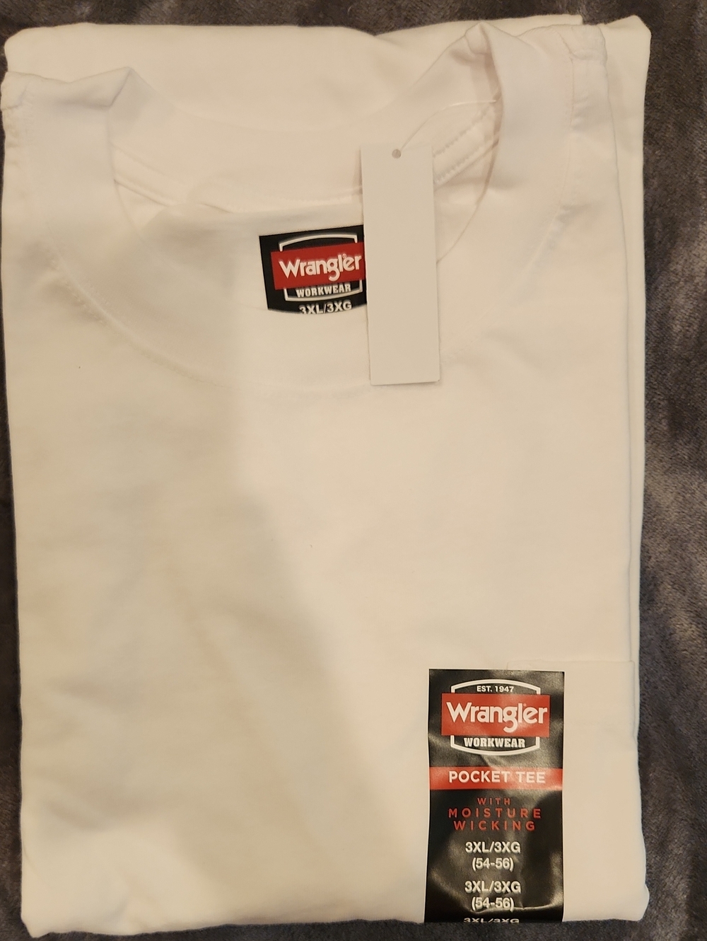 Wrangler Men’s White Pocket Tee Crewneck